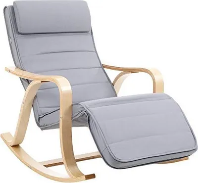 Immagine prodotto di Sedia a dondolo - Sedia - Poltrona reclinabile - Lettino - 67 x 125 x 91 cm - Blu