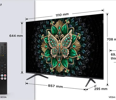 Immagine prodotto di TCL C6K Serie Smart TV QD-MiniLED 4K 50" 50C6K, 144Hz, Dolby Vision IQ & Atmos, Google TV