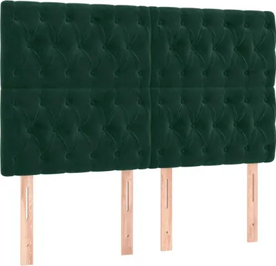Produktbild von vidaXL Kopfteil Dunkelgrün 144x7x118/128 cm Samt