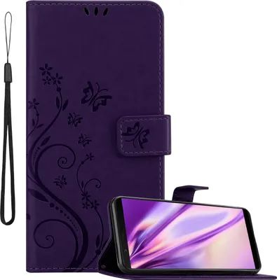 Produktbild von Cadorabo Hülle für OnePlus 5T Schutz Hülle in Lila Schutzhülle Handy Hülle Etui Case Blumen Flower