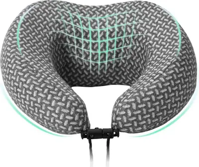 Obrázok produktu pre vidaXL Cestovný vankúš pod krk, sivý, 30 x 28 x 14 cm, polyester