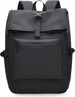 Produktbild von INF Schlanker schwarzer Rucksack: Begleiter für Geschäft, Reise & Schule Schwarz