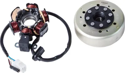 Image de RMS alternateur et roue polaire complets compatibles avec Peugeot couché 50ccm 2T