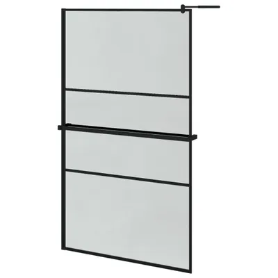 Obrázek produktu pro vidaXL Sprchová zástěna s policí pro sprchový kout černá 115x195 cm ESG