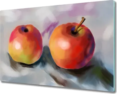 Produktbild von Coloray Schneidebrett Herdabdeckplatte 80x52 cm Kochplattenabdeckung Hackbrett Küchenbrett - Früchte Apfel