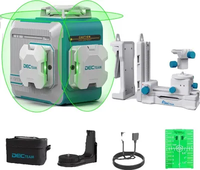 Obrázok produktu pre Decteam 3D laserové nivelačné zariadenie, 12 línií, zelený lúč, s držiakom