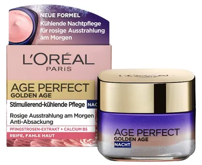 Produktbild von L'Oréal - Pfingstrosen Nachtcreme mit Neocalcium, 50 ml / Nährende Nachtpflege für strahlende Haut, angereichert mit Neocalcium für ein frisches, jugendliches Aussehen.
