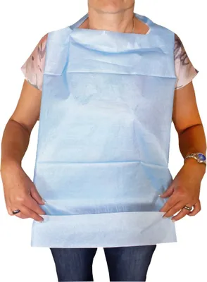 Produktbild von Romed Einmal-Esslätzchen 36 x 64 cm, 1 x 100 Stück, mit Krümeltasche, wasserdicht