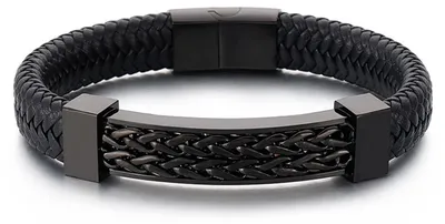 Immagine prodotto di Bracciale in pelle intrecciata con chiusura magnetica