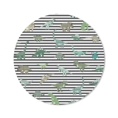Produktbild von MuchoWow® Mauspad Mousepad Kinderzimmer - Schwarz - Dinosaurier - Jungen - Mädchen - Kinder 30x30 cm - Mousepads - Maus Mat - Pad - Mausunterlage - Tischunterlage - Schreibtischmatten