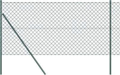 Produktbild von vidaXL Kettenzaun Bodenbefestigung 10 x 1,5 m PVC-beschichteter Stahl