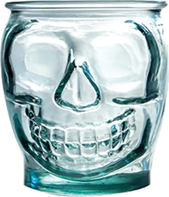 Produktbild von 6 Stück Trinkgläser Tumbler Skull Design 40cl Grün aus Recyclingglas Spülmaschinenfest
