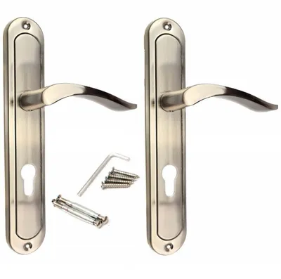Produktbild von Türgriff Türbeschlag Drückergarnitur Türklinke Türdrücker Satin PZ-Profilzylinder 72mm NAT