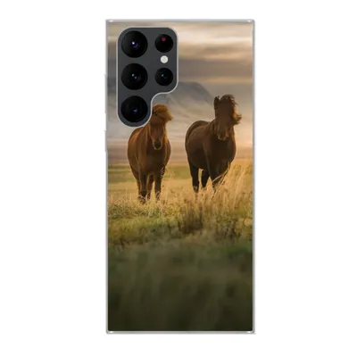Produktbild von MuchoWow® Handyhülle Schutzhülle Hülle für Samsung Galaxy S22 Ultra Pferde - Luft - Gras Silikon Softcase Handy Hülle - Abbildung