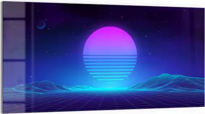 Produktbild von DEQORI Glasbild Echtglas 100x50 cm 'Neon Sonnenrausch' Wandbild Bild modern Deko