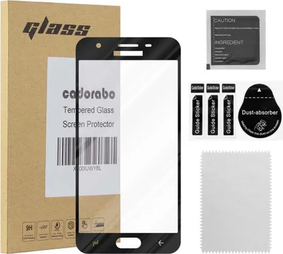 Produktbild von Cadorabo Panzerfolie für Samsung Galaxy J3 2018 Schutzfolie in Schwarz Vollbild Folie Tempered Display Schutzglas
