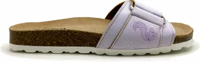 Produktbild von Damen Pantoletten mit zwei breiten Riemen und Zierschnalle, leicht und bequem