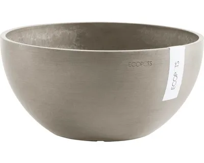 Produktbild von Pflanzschale Ecopots Brussels Kunststoff matt Ø 35 cm H 16,5 cm graubraun