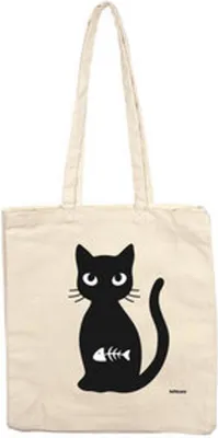 Image de Chat avec poisson, sac en tissu