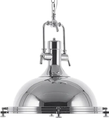 Produktbild von BELIANI Hängeleuchte Silber Metall mit Schirm in Glockenform Industrie Look