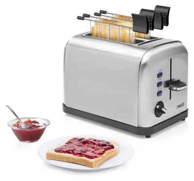 Produktbild von Princess 142354 Toaster Style 2, 2 Scheibe(n), Silber, Edelstahl, Tasten, Drehregler, Edelstahl