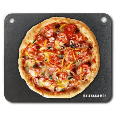 Zdjęcie produktu dla Kamień do pizzy wykonany ze stali 406 x 368 x 10 mm - Kamień do pizzy do pieca - Wstępnie sezonowany kamień do pieczenia pizzy wykonany ze stali węglowej Q235 do lokali gastronomicznych, kawiarni, street vendingu