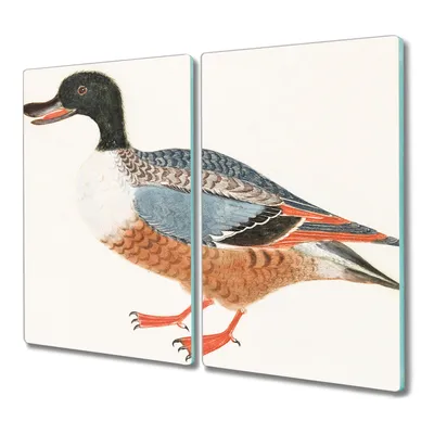 Produktbild von Coloray Hackbrett Herdabdeckplatte 2x30x52 cm Küchenbrett Kochplattenabdeckung Schneidebrett - Tierentenfedern
