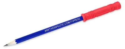 Produktbild von Ark Therapeutics kaubare Bleistiftkappe rot sensorisches Spielzeug Getextureerde kauwbare potloodtopper die pen- of potloodkauwen vervangt, voor kinderen en volwassenen.