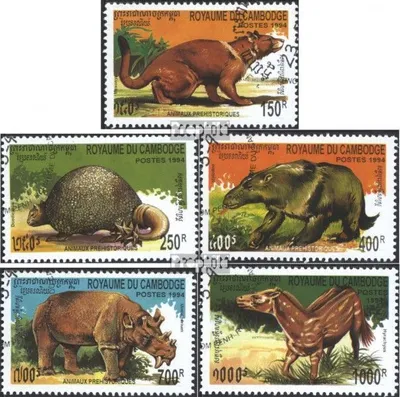 Produktbild von Briefmarken Kambodscha 1994 Mi 1435-1439 (kompl.Ausg.) gestempelt Prähistorische Tiere