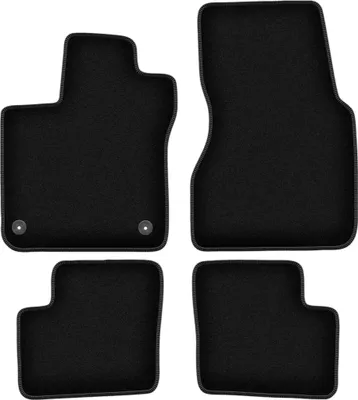 Produktbild von Wielganizator Velours-Autoteppiche – passend für Renault Twingo III (Schrägheck, Bj. 2014-) –  schwarz, passgenau, mit Befestigungen set 4 Stk.