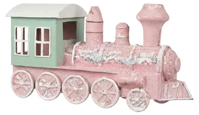Produktbild von Clayre & Eef Weihnachtsanhänger Zug Rosa Kunststoff