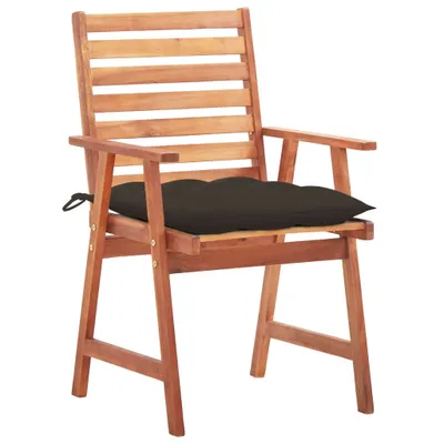 Immagine prodotto di vidaXL Sedie da pranzo da giardino 3 pezzi con cuscini in legno massiccio di acacia