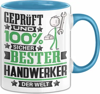 Produktbild von Handwerker Geschenk Lustiger Spruch für Handwerker Geschenkidee Bester Handwerker Der Welt (Blau)