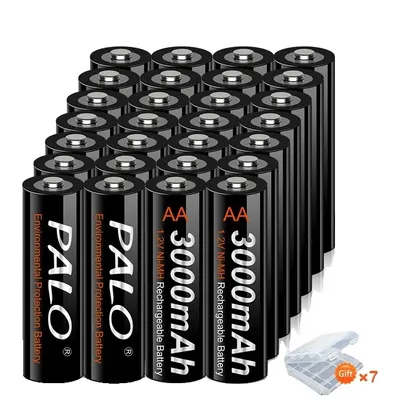 Obrázek produktu pro Nabíjecí baterie AA, 100% originální, kapacita 3000 mAh, přednabité, 1,2 V, 28 baterií AA
