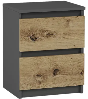 Obrázek produktu pro Noční stolek 40 cm 2 zásuvky komoda stolek FRAMIRE R-2 antracit mix artisan