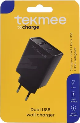 Obrázok produktu pre TEKMEE 40 43 01 86 Ladeadapter 2x USB-A schwarz