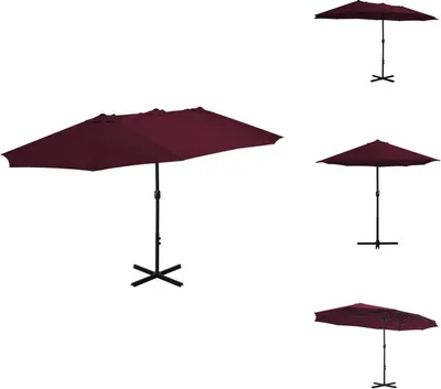 Obrázek produktu pro vidaXL Slunečník s hliníkovou tyčí 460 x 270 cm Bordeaux red - Slunečníky a slunečníky
