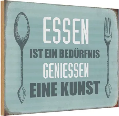 Produktbild von vianmo Holzschild 20x30 cm Essen ist eine Kunst Trinken
