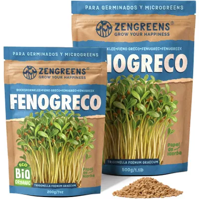 Imagen del producto de ZenGreens® Semillas Eco para Germinar Fenogreco 500 g – Brotes y Microgreens