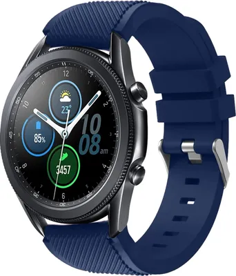 Produktbild von Strap-it Samsung Galaxy Watch 3 45mm Armband Silikon (Dunkelblau)