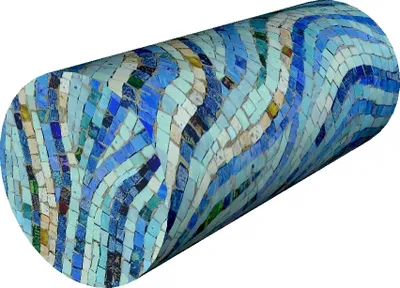 Image de Bertoni Coussin anatomique thermoélastique à roulettes, Idéal pour la santé de la colonne vertébrale, confort et design Mosaic Ø15x40 cm