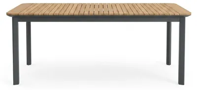 Image de Table 6/8 places en teck massif et aluminium Anthracite PIANA