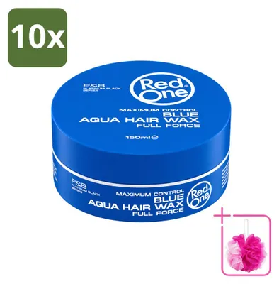Obrázok produktu pre 10 kusov vosku na vlasy Red One Blue Aqua – Silná fixácia a lesk – 150 ml – Výhodný balík – 10 kusov