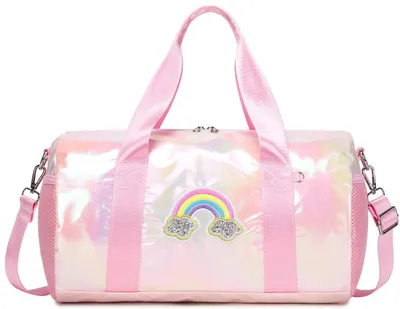Image de Sac de sport pour filles - Sac de danse et de gymnastique, couleur rose arc-en-ciel