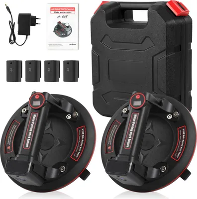 Immagine prodotto di Jayseuw 2x ventosa elettrica ventose elettriche con display dati potente Max. 180KG sollevatore piastra 20cm