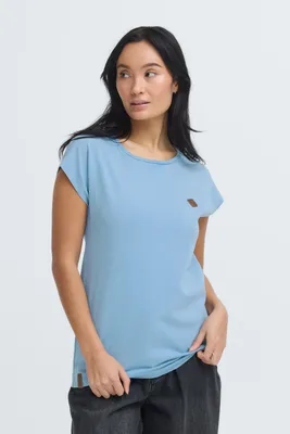 Produktbild von Oxmo OXSille Damen T-Shirt Kurzarm Shirt 100% Baumwolle Regular Fit