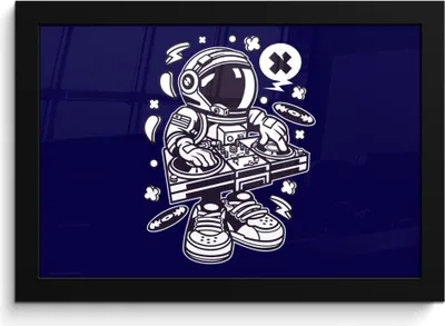 Produktbild von MuchoWow® MuchoWow® Gerahmtes Poster DJ - Astronaut - Jahrgang 30x20 cm - Poster mit zchwarzem Bilderrahmen - Kunstdruck - Bild-Poster