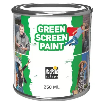 Productafbeelding van MagPaint Greenscreen verf 250 ml – chroma key verf voor een green screen muur, groen, voor ca. 2,5 m²