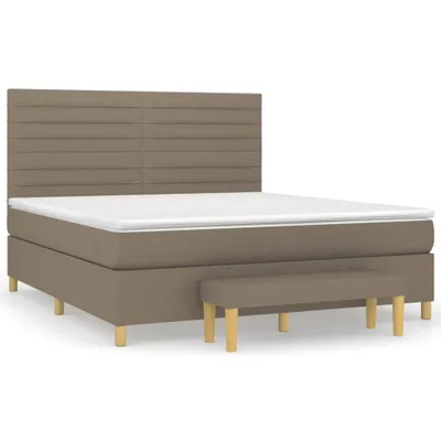 Produktbild von Boxspringbett mit Matratze Taupe 180x200 cm Stoff