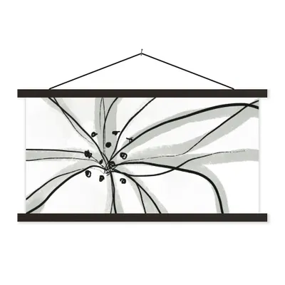 Produktbild von MuchoWow® Textilposter Blumen - Abstrakt - Design 150x75 cm mit schwarzem Rahmen - Posterleiste